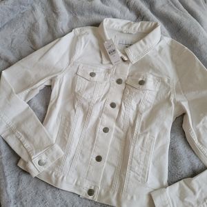 NWT LOFT Denim Trucker Jacket White
